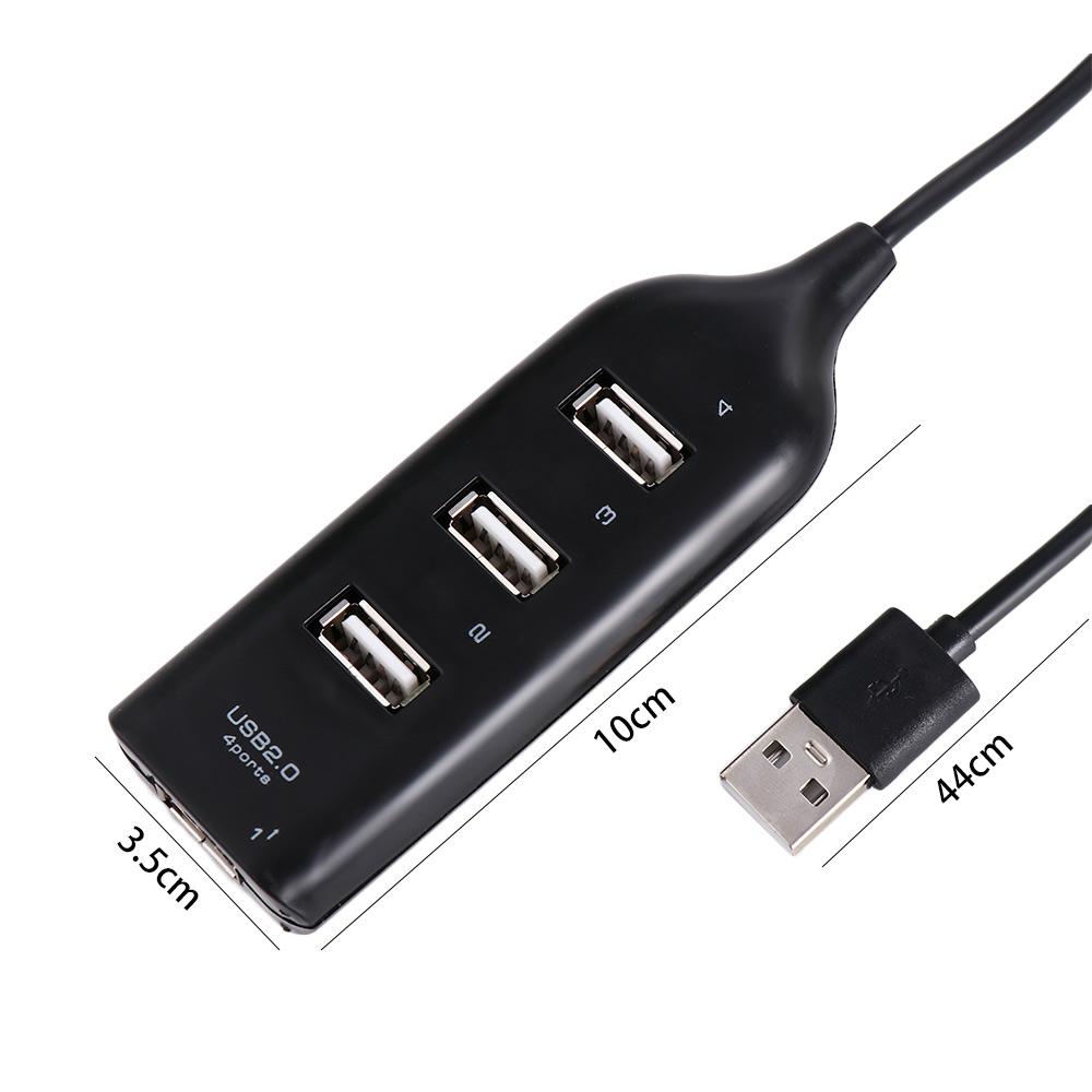 Hub USB 2.0 de 4 Portas para Computador: Acessório Expansor de Periféricos USB e Adaptador de Energia