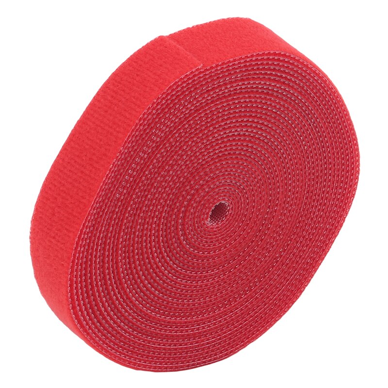 2cm*5m Magical Glue Self Adhesive Tape Strap Hoop Loop Velcro Closure Scratch Roll Fastening Tape: red