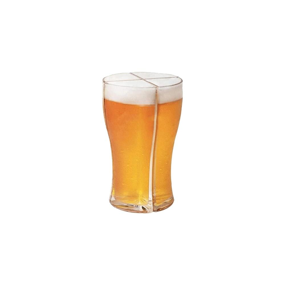 Super Schooner Beer Glasses Mug Cup 4-in-1 Large Capacity Beer Mug Separable Easy to Carry 4 Beer Glasses for Bar Party Home: small