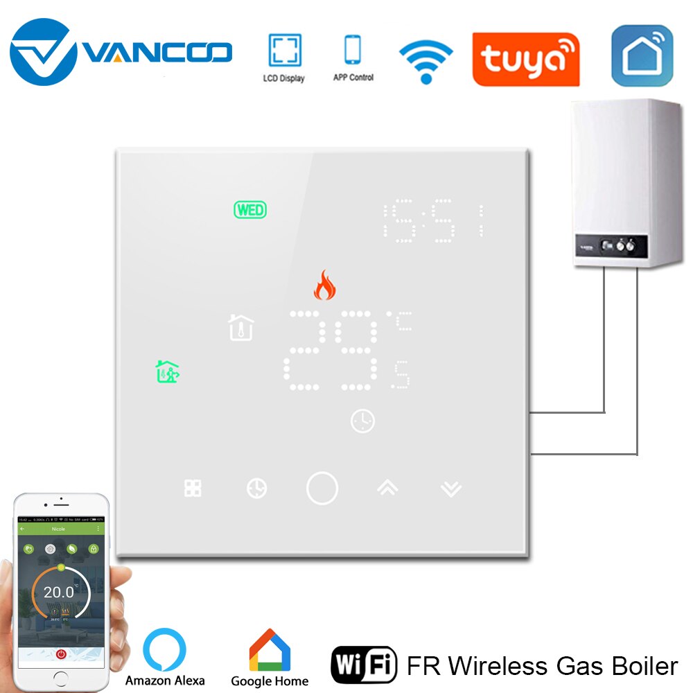 Vancoo Tuya WiFi Smart Thermostat 220v Electric floor Heating Water/Gas Boiler Temperature Controller for Google Home, Alexa