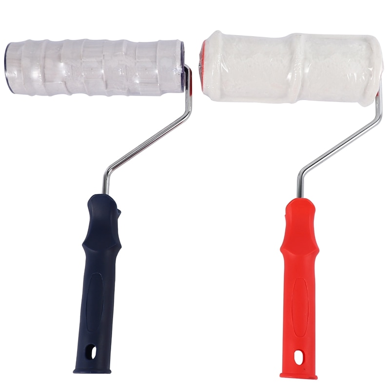 2 uds, rodillo de pintura decorativo, herramientas de pintura con patrones para pared, sello de PROTECCIÓN DE GOMA, rueda de cerámica texturizada de poliuretano: Default Title