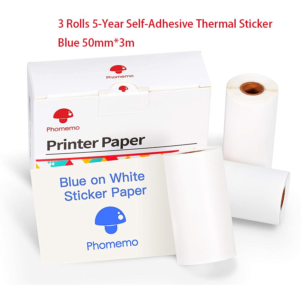 Thermal Paper Phomemo Printable Sticker Self Adhesive Photo Paper Roll for Phomemo M02/M02S/M02Pro Mini Portable Printer Labels: Style 9