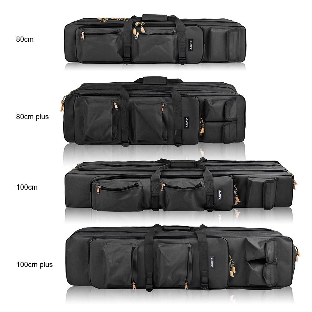 Outdoor 3 Layer Fishing Bag Backpack 80cm/100cm Fishing Rod Reel Case Carrier Bag Fishing Pole Tackle Bag Carry Case Travel Bag