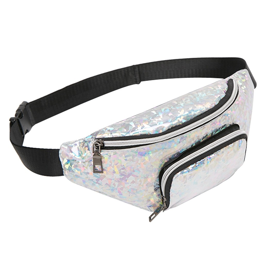 Ocardian Taille Packs Punk Roze Fanny Pack Belt Lady Schouders Brief Portemonnee Mobiele Telefoon Messenger Bag May13: Silver