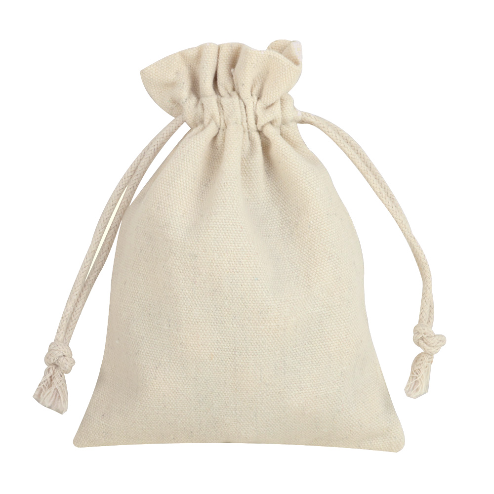 10 Stuks Zwart Wit Natuurlijk Katoen Opbergzakken 8X10 10X14 12X15 13X18Cm Bruiloft Kerst Stof Pakket Trekkoord Zakjes: M / WHITE