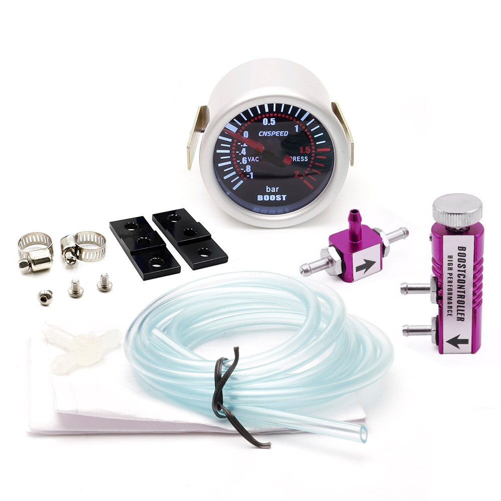 Cnspeed 2 " 52mm bil turbo rökmätare len -1-2 med justerbar auto turbo kit psi 1-30 in- hyttpulsregulator  yc101310: Lila