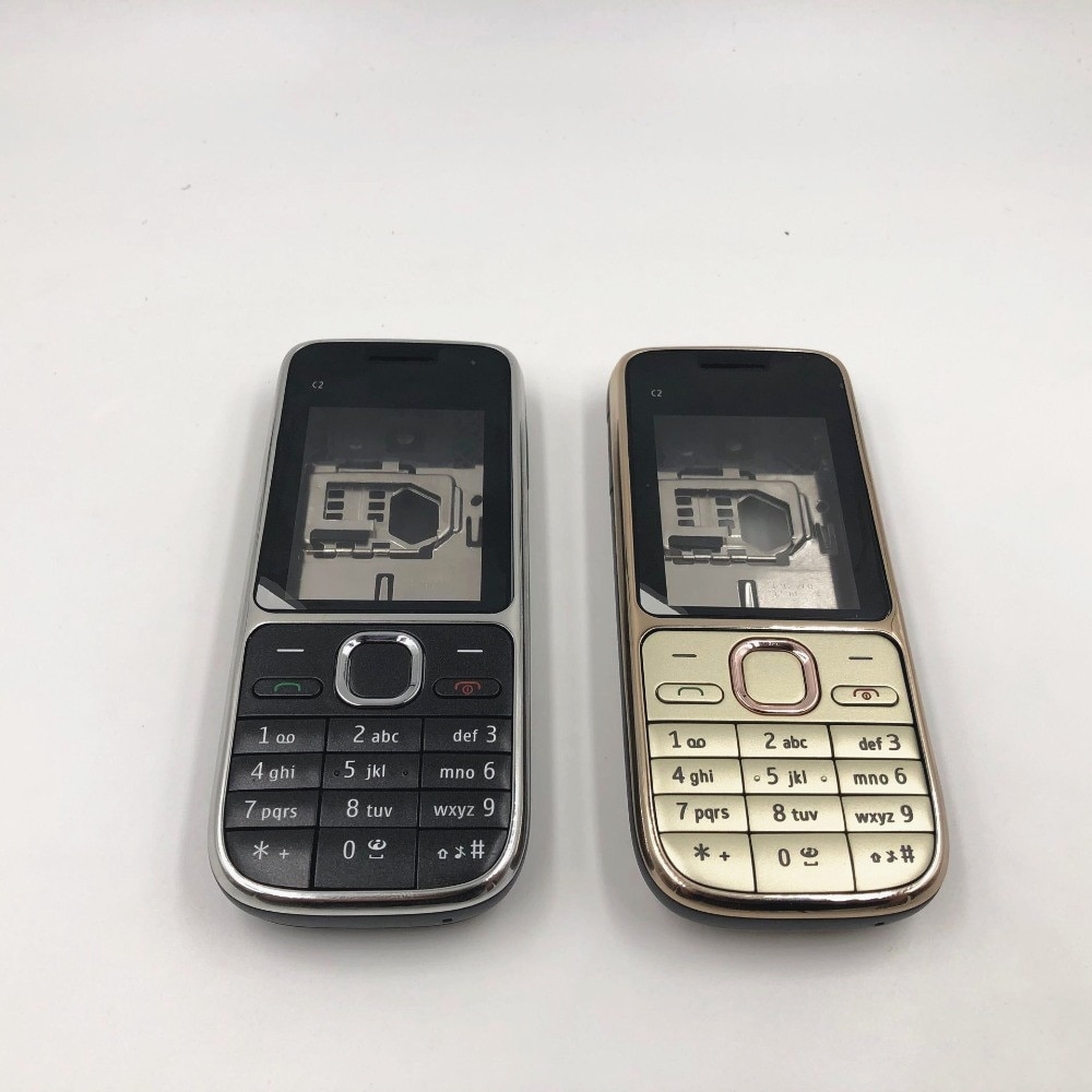 Phone Case for Nokia C2-01 - Full Housing Cover with English/Arabic Keyboard + Logo