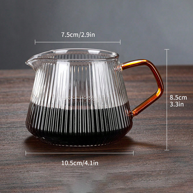 Kaffeekaraffe aus klarem Glas, rautenförmige Kaffeekanne mit wiederverwendbarem Kaffeefilterbecher, Standard-Kaffeekanne aus Glas: Elfenbein