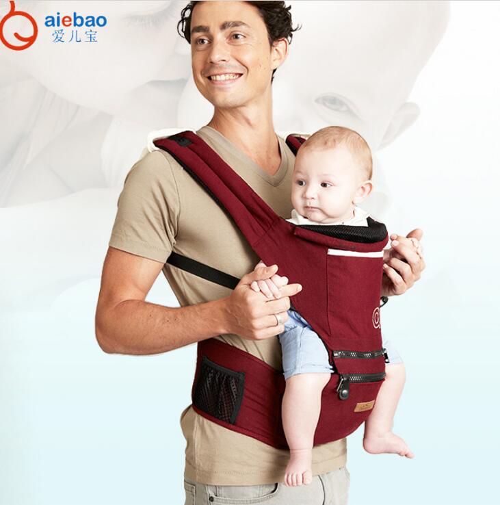 Porte-bébé multifonction d'hiver aiebao avec repose-taille dorsal