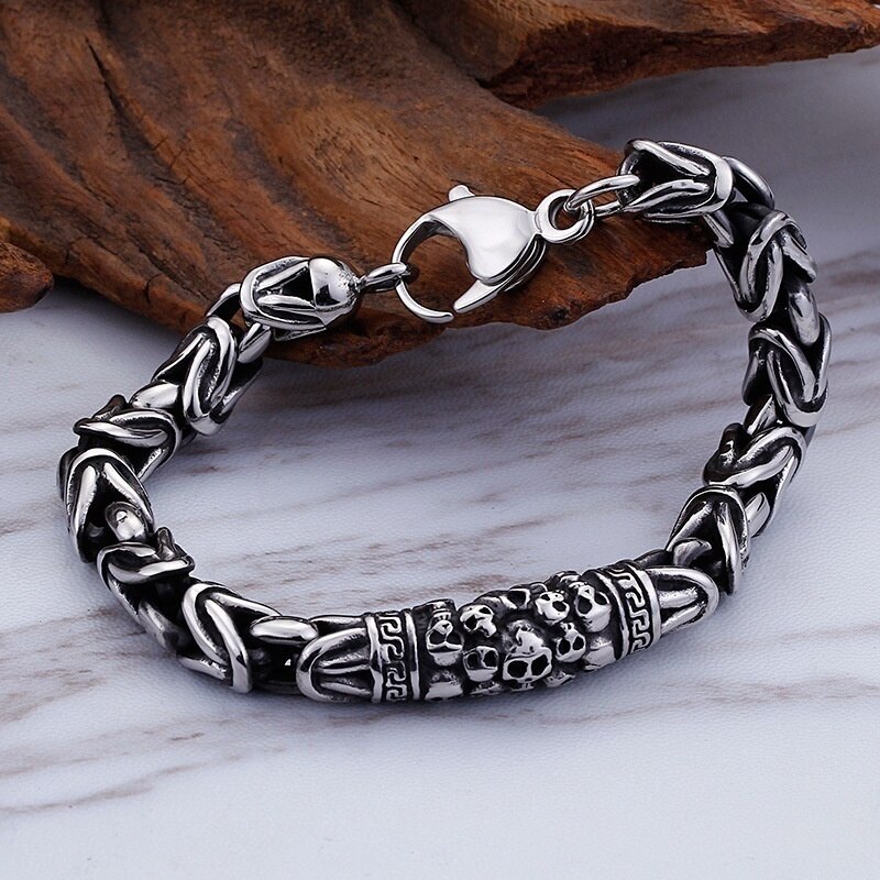 Männer Klassische Gothic Schädel Armband Punk Armband