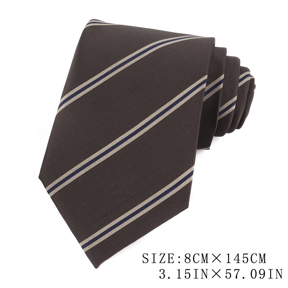 Men Ties Suits Men's Neck Tie For Wedding Striped Necktie For Groomsmen Light Brown Ties For Men Women Good