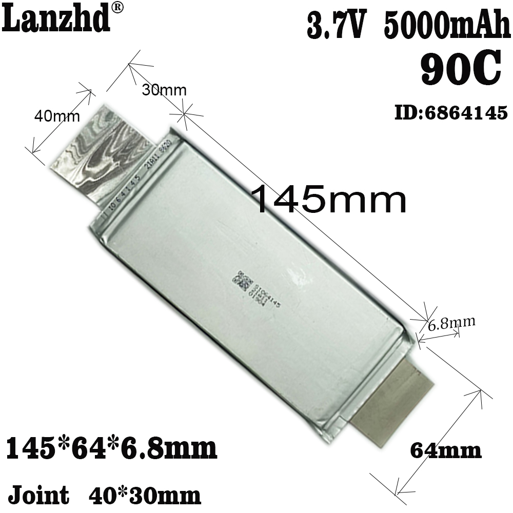 Batterien 3,7 V 5000 mAh High Rate 60 C Li-Polymer-Akku Lithium-Ionen-Polymerzellen für 12 V 24 V Golfwagen-Tourmodellflugzeuge