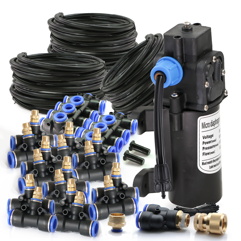 Outdoors Garden Adjustable Brass Nozzle Atomizer Kit 5/8mm Hose Nebulization Humidification Cooling Watering System Lawn Spray