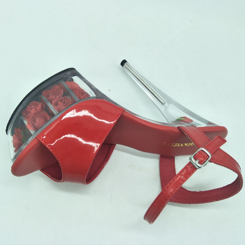 De 6- inch schoenen zijn 15cm hoge hakken en een hoog platform gladiator's geknoopte dansschoenen