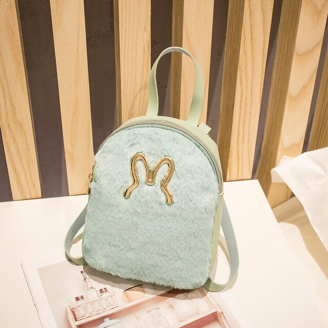 Vento Marea Mini Rucksack Für Mädchen Adrette Kleine Schulter Tasche Für Frauen Faux Pelz Leder Nette Damen crossbody: Green