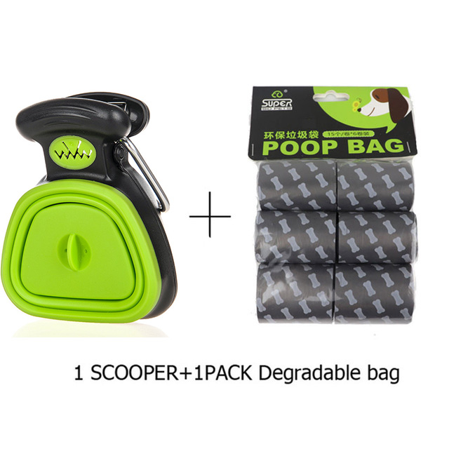 Poop Clip Dog Poop Picker Foldable Pet Poop Clip For Outdoor Use Pet Poop Storage Box Dog Sanitary Accessories With Garbage Bag: Light Green / S