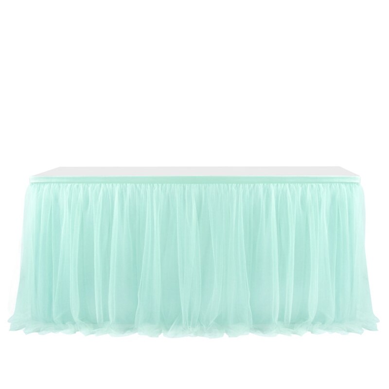 183x77cm Table Skirts Birthday Tulle Table Skirting Wedding Party Tutu Table Skirt Baby Shower Halloween Party Home Decor: Light Green