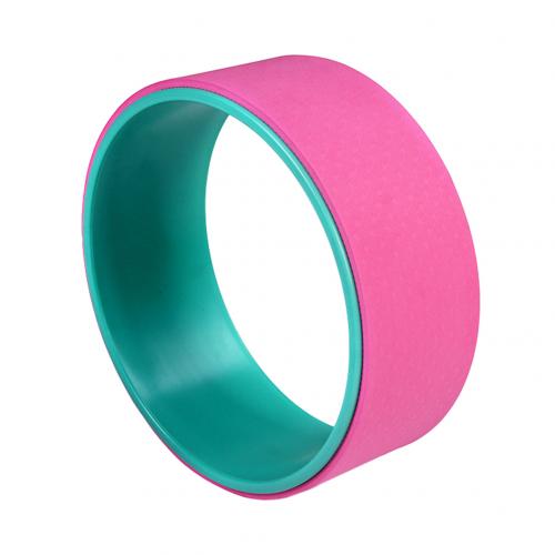 Yoga Pilates Circle Gymnastic Exercise Fitness Back Stretch Roller Ring Wheel: ピンク