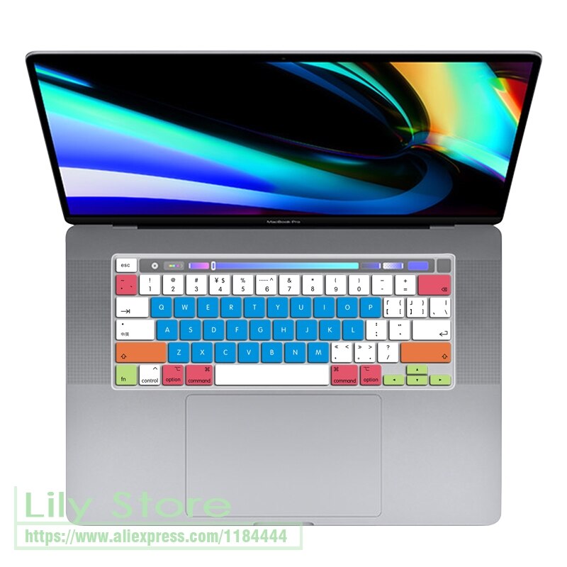 For MacBook Pro 16 inch Keyboard Cover A2141 with Touch Bar KeyBoard cover Skin Protector for Apple Mac 16'' A 2141: candyblue