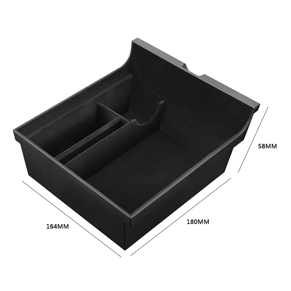Car Styling Center Console Flocking Organizer for Tesla Model 3 Y Armrest Storage Box Tray Car Interior Accessories