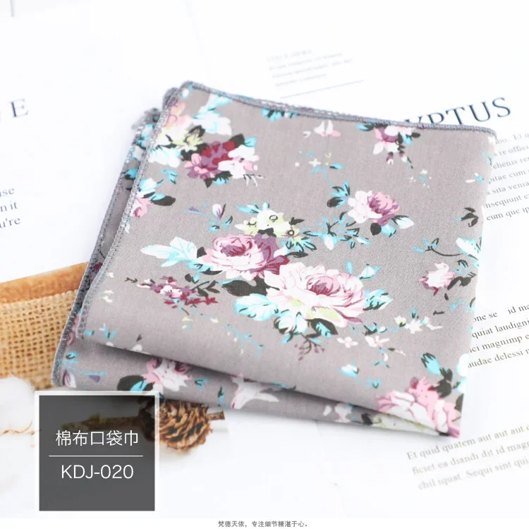 Pañuelo Floral de algodón 100% para hombre y mujer, pañuelo informal de 23cm con bolsillo para , , esmoquin, pajarita, accesorio: Verde esmeralda