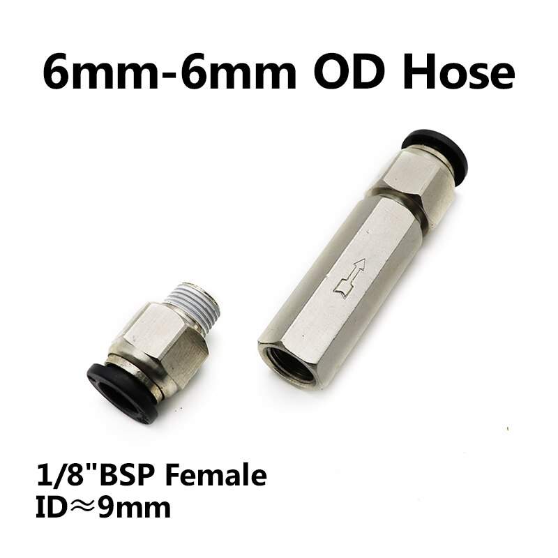 Pneumatic Check Valve Brass 4m 6mm 8mm 10mm 1/4 3/8 1/2 Inch Pipe Fitting Adapter Single Way Valve for Air Compressor Air Tube: CV-Black-PC-6mm