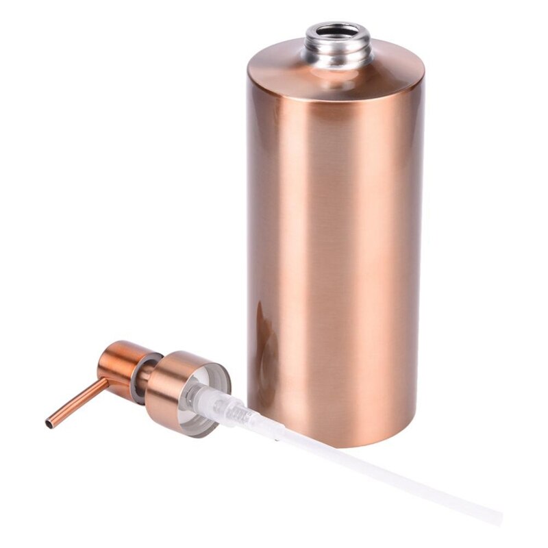 Rustfrit stål rose guld sæbedispenser badeværelse håndpumpe flydende sæbedispenser lotionflaske badeværelsesværktøj 350ml