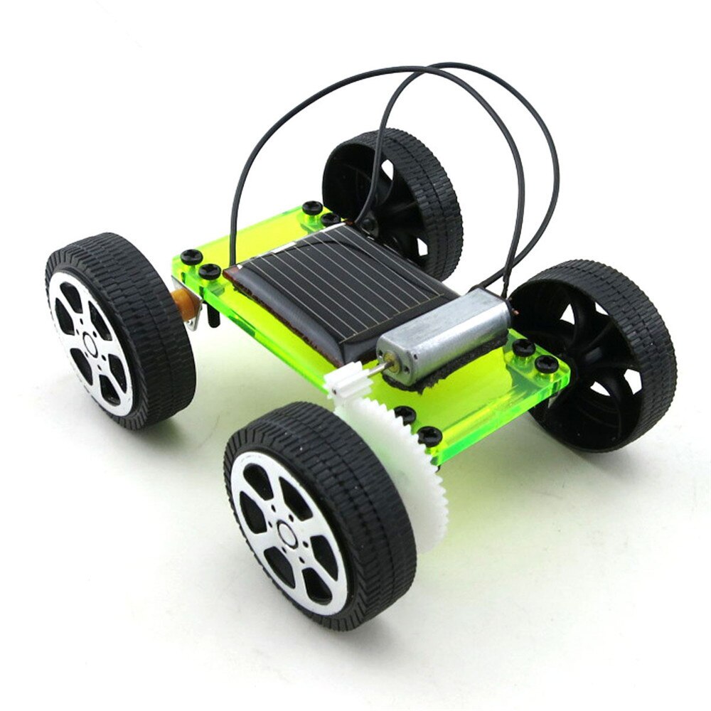 1 pcs DIY Solar Power Mini Aangedreven Speelgoed Auto Kit Robot Moving Racer Kinderen Educatief Gadget Hobby Grappig Solar auto W508