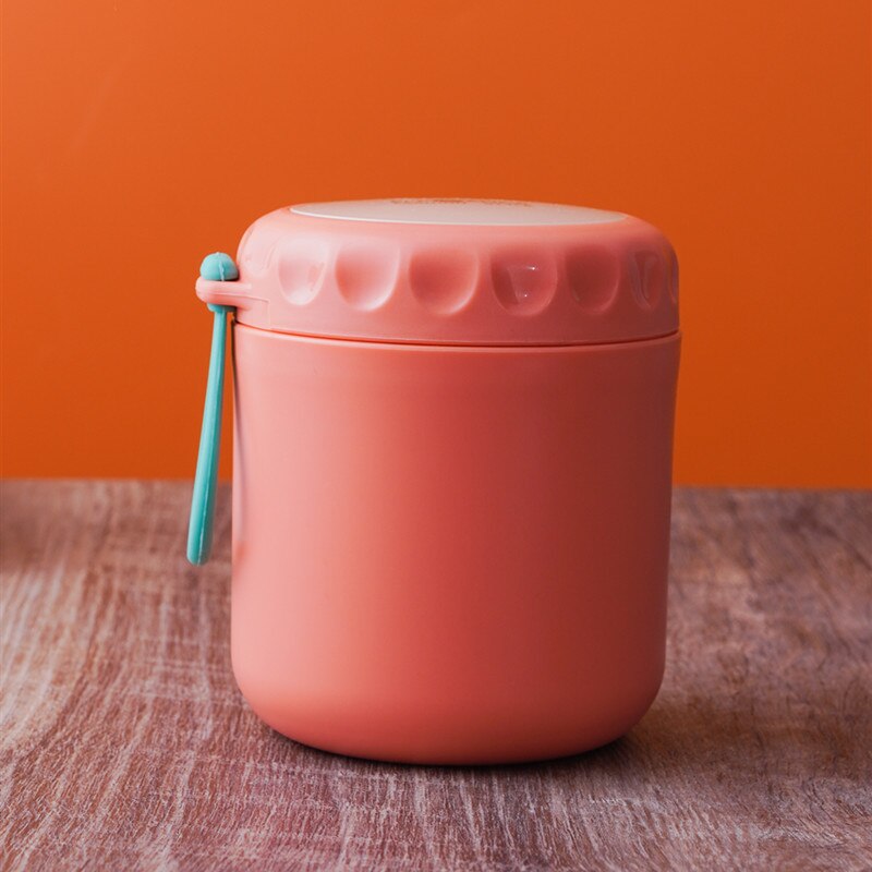 380ml Insulated Lunch Box Soup Holder Portable Food Container For Picnic School Office Hand-Held Soup Cup Kitchen Accessories: Pink
