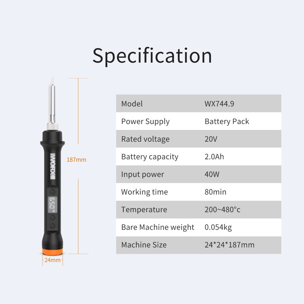 Worx Electric Soldering iron MakerX Wood &amp; Metal Crafter WX744.9 Bare Machine Universal WORX 20V Battery