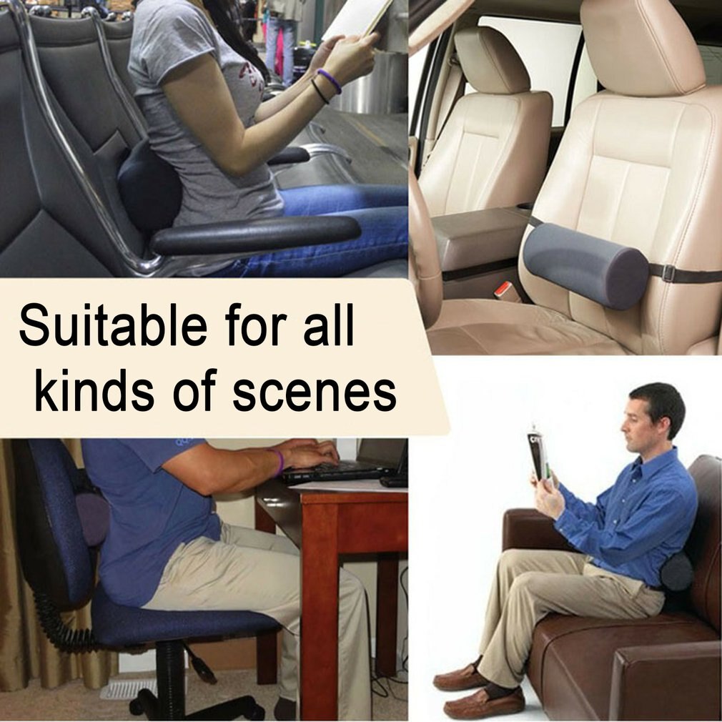 Roll Lumbar Support Pillow For Car Seat Cylinder Ofiice Chair Waist Protecter Back Protector Lumbar Fatigue Relief