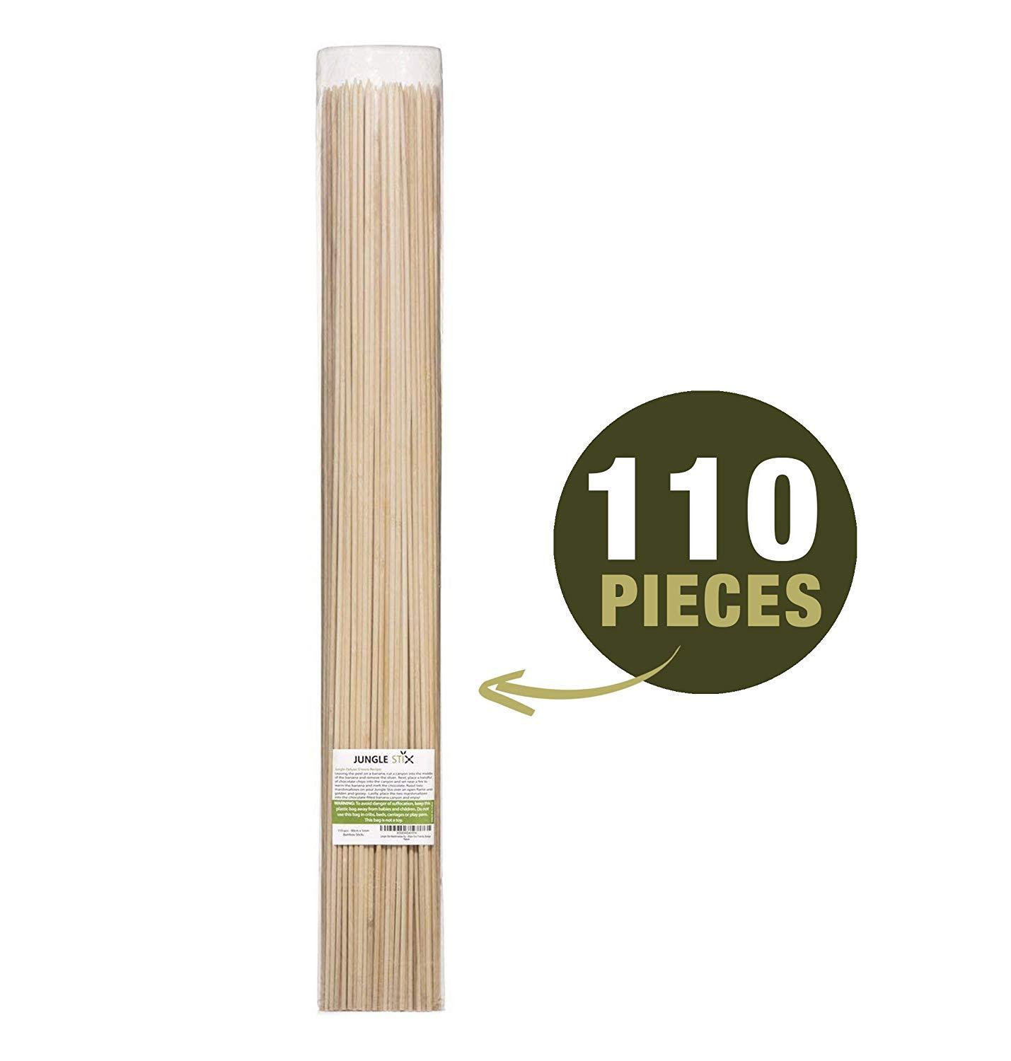 Bâtonnets de torréfaction guimauve 36 pouces 5mm d'épaisseur brochettes en bois Extra longues, 110 pièces. sans danger pour l'environnement 100% biodégradable