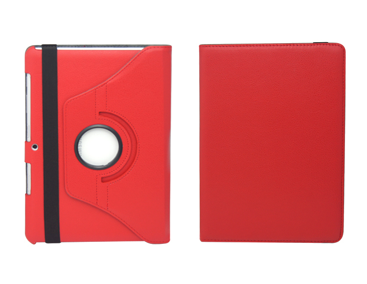 360 Degree Rotating PU Leather Case Cover For Samsung Galaxy Tab 2 10.1 P5100 P5110 P7500 P7510: Red