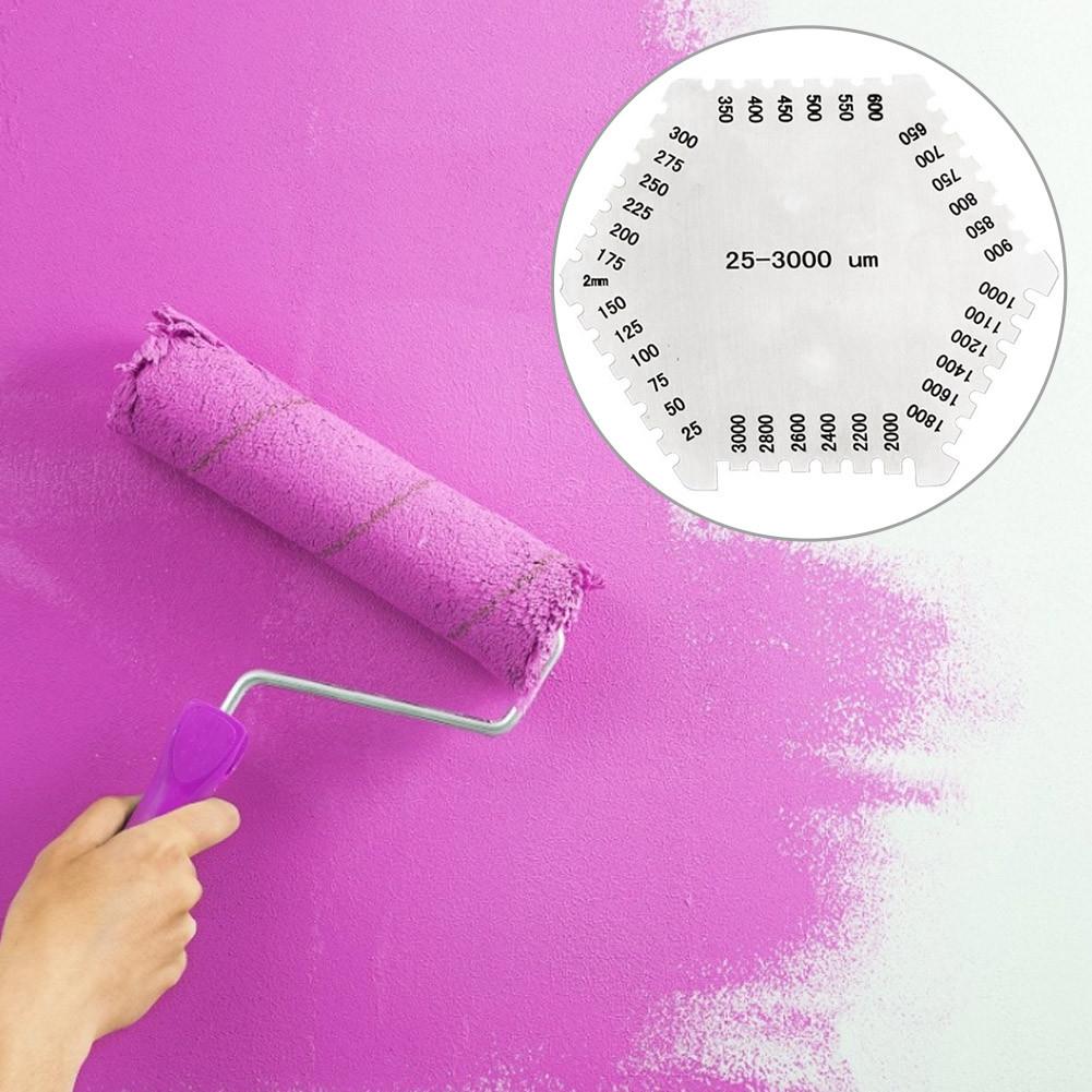 Haute précision en acier inoxydable Hexagonal Film humide peigne peinture Film revêtement épaisseur jauge Instrument peigne Film humide jauge carte