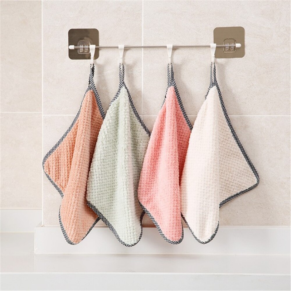 Super Absorbent Coral fleece Clean Cloth Cleaning Wiping Rag Dish Towel Home Kitchen Towel Sink Wipe Cleaning Towels 25*27.5cm