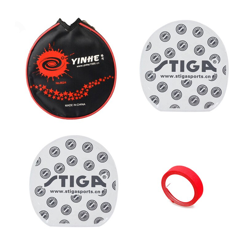 YINHE / SANWEI Table Tennis Case for Table Tennis Racket Bat Protective Round Bag Tenis De Mesa: Red x Film x Tape