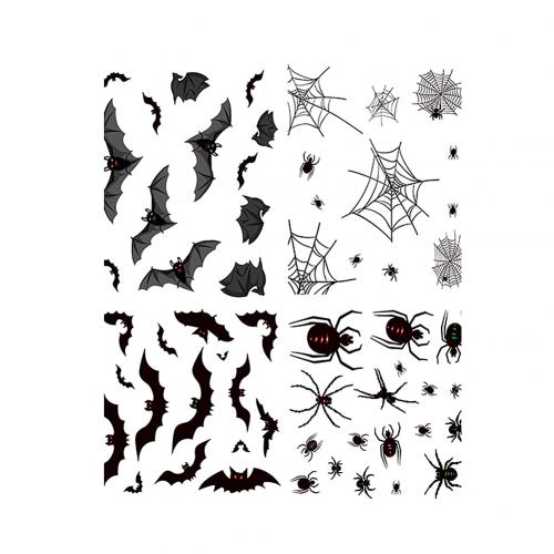 Halloween Bat Spider Removable Window Sticker Wall Decal Home Theme Party Decor Sticker Bat, spider, spiderweb shape Halloween: Default Title