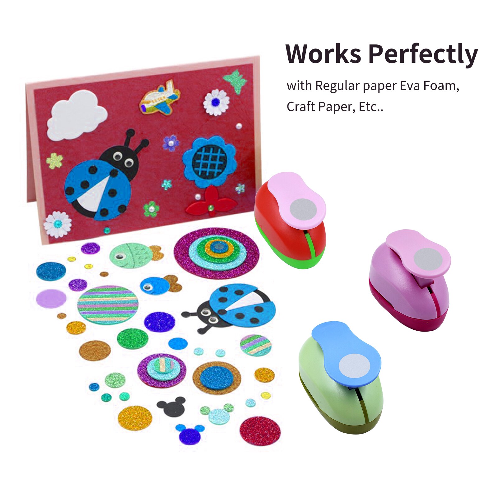 Craft Hole Circle Punch Handmade Scrapbook Paper Puncher Different Size of Scrapbooking Punches Crafting Designs Office Supplies