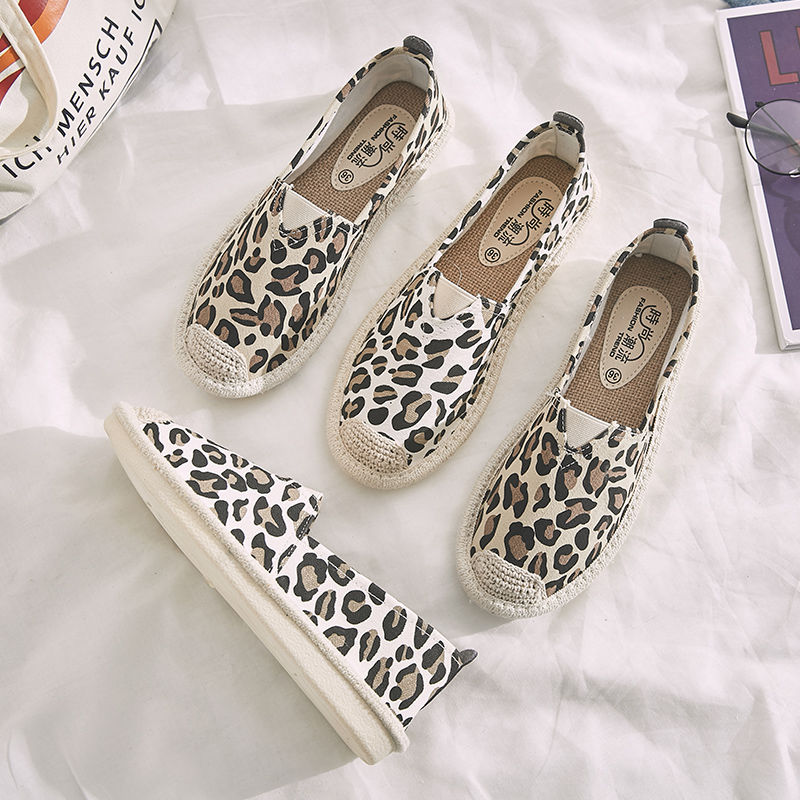 Alpargatas de leopardo de de para mujer, mocasines casuales de pescador con ventilación, zapatos casuales cómodos, zapatos