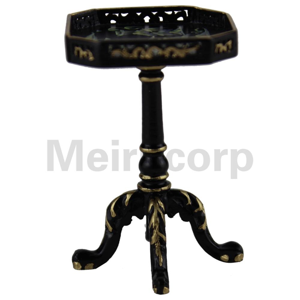 Poppenhuizen 1/12 schaal fijne miniatuur meubels Hand Gesneden Kleine Thee tafel