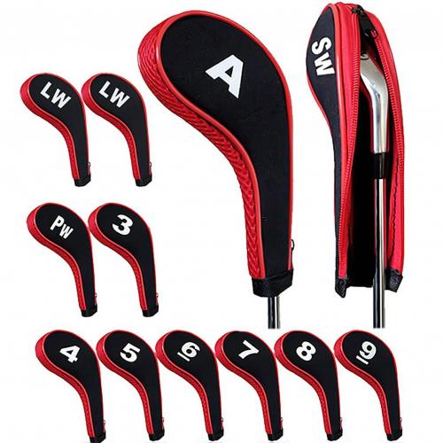 Waterproof Neoprene Golf Club Iron Cover Golf Iron Head Covers Golf Club Iron Headovers Wedges Covers 12pcs/set: Red