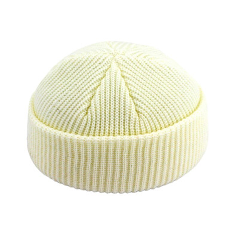 Vinter varme huer kvinde strikket hue kalot hip hop hat voksne mænd hue afslappet kort tråd elastiske unisex hatte: 4