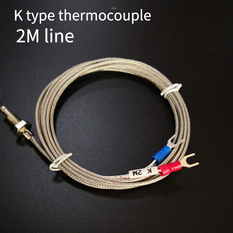 K &amp;  pt100 -type termoelementsonde 3- -leder  m8 -tråds temperaturføler til termostat rex -c100: K type 2m