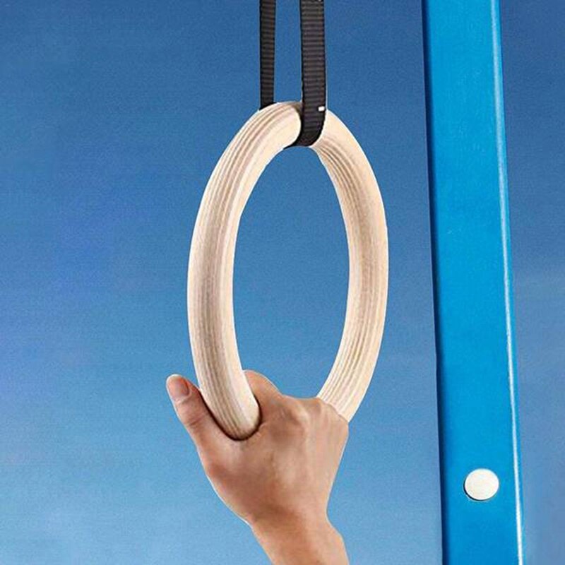 1 stk birk fitness ringe gymnastik trænings ring træ 32mm øvelse fitness gymnastik ringe gym øvelse