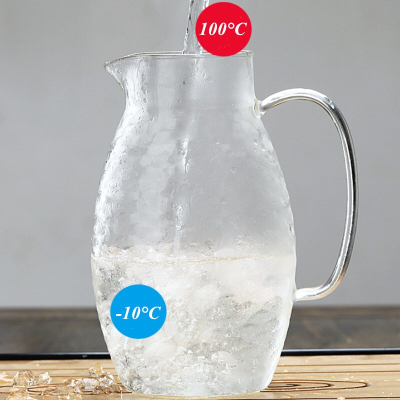 Stor kapacitet glas fiskfjäll vattenkanna kall vattenkokare lemonad värmebeständig explosionssäker uppvärmbar karaff juicekanna tekanna