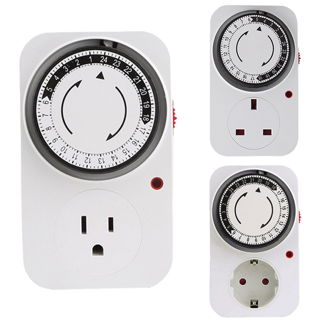 Programmable Mechanical Timer Switch Universal Socket Timer 24 Hour 48 Programmer Sets Wall Outlet EU UK US Plug