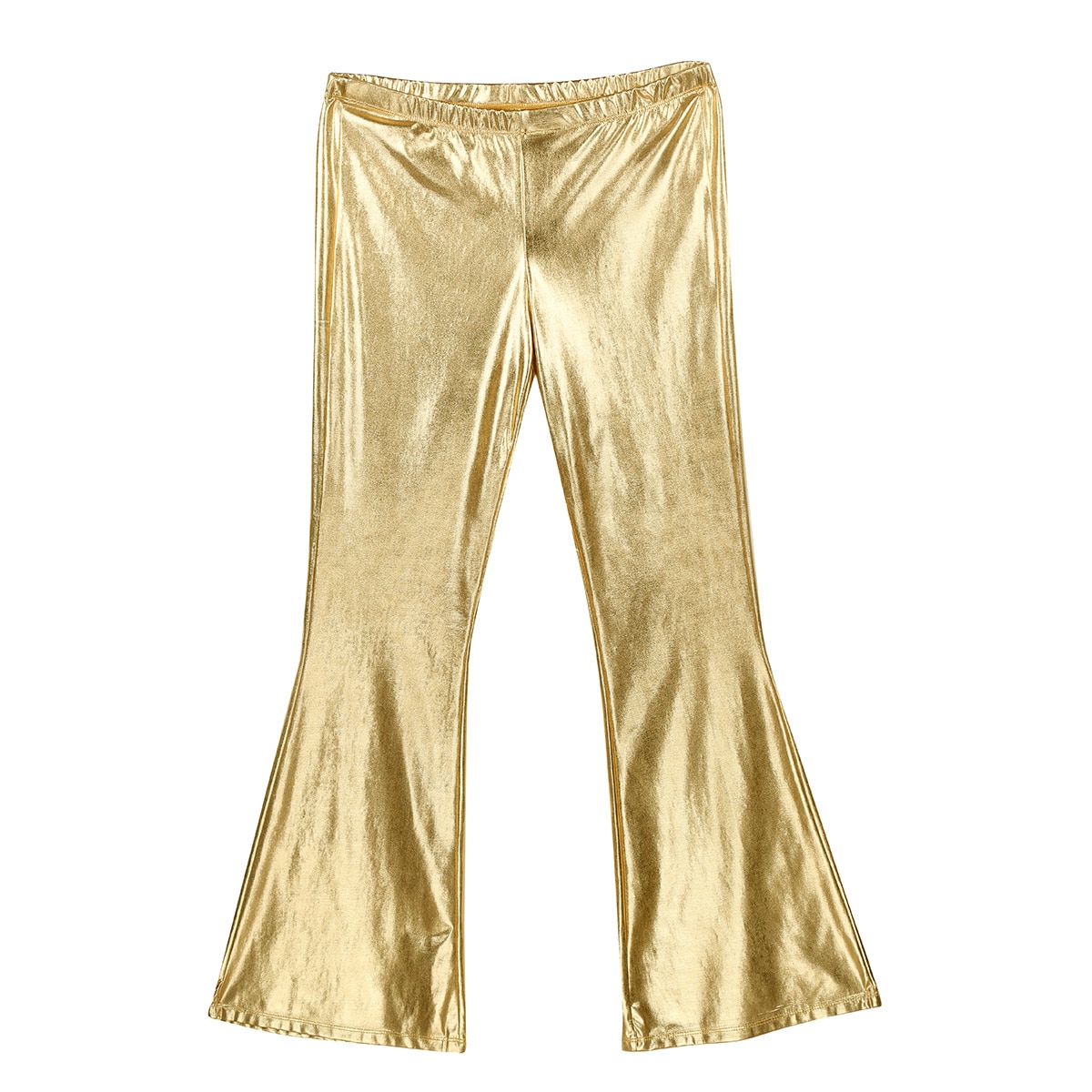 Iefiel voksen herre club wear skinnende metalliske disco bukser med klokkebund, flåede lange bukser dude kostume festbukser