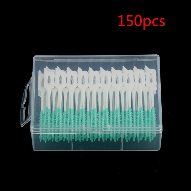 20/150 Pcs Silicone Interdental Brushes Super Soft Dental Cleaning Brush Teeth Care Dental floss Toothpicks Oral Cleaning Care: 150pcs