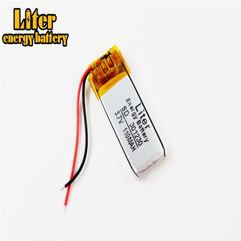 3.7V 110mAh 301230 Lithium Polymer Li-Po li ion Rechargeable Battery cells For Mp3 MP4 MP5 GPS PSP mobile bluetooth