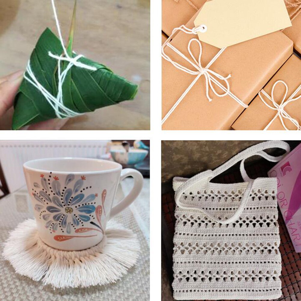 Macrame Cord, 1/2/3/4/5/6/8/10mm Natual Cotton Macrame Rope Twisted Cotton Cord for DIY Craft Making Plant Hangers Wall Hangings